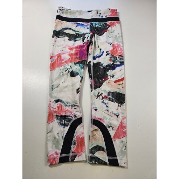 Lululemon Run: Inspire Crop ll watercolor leggings size 4 tie dye colorful cute - Picture 1 of 10